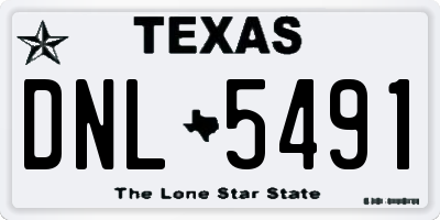TX license plate DNL5491