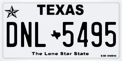 TX license plate DNL5495