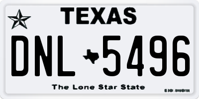 TX license plate DNL5496