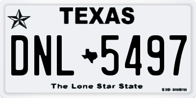 TX license plate DNL5497
