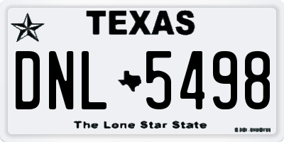 TX license plate DNL5498
