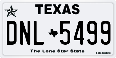 TX license plate DNL5499