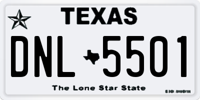 TX license plate DNL5501