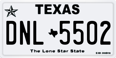 TX license plate DNL5502