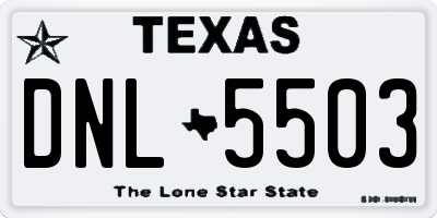 TX license plate DNL5503