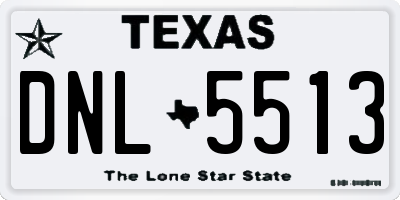TX license plate DNL5513