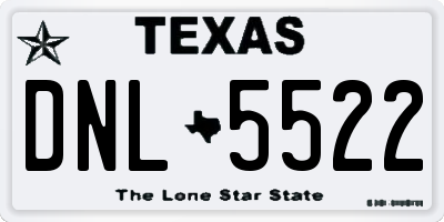 TX license plate DNL5522