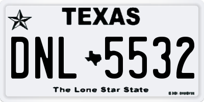 TX license plate DNL5532