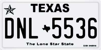 TX license plate DNL5536