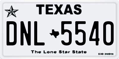 TX license plate DNL5540