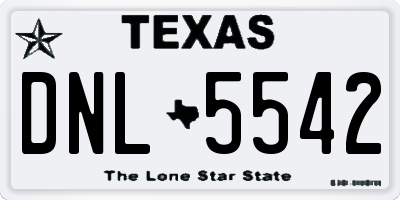 TX license plate DNL5542