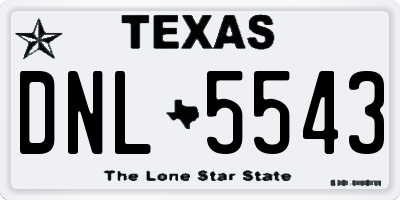 TX license plate DNL5543
