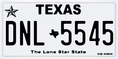 TX license plate DNL5545