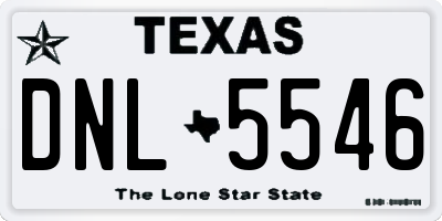 TX license plate DNL5546