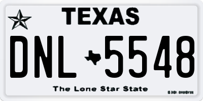 TX license plate DNL5548