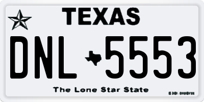 TX license plate DNL5553