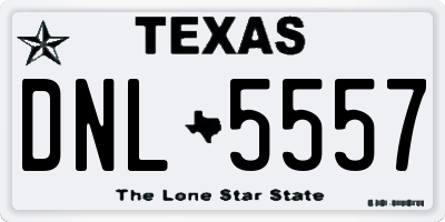TX license plate DNL5557
