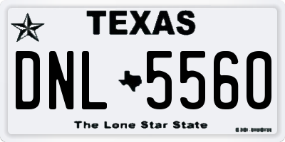 TX license plate DNL5560