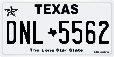 TX license plate DNL5562