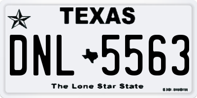 TX license plate DNL5563