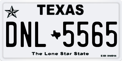 TX license plate DNL5565