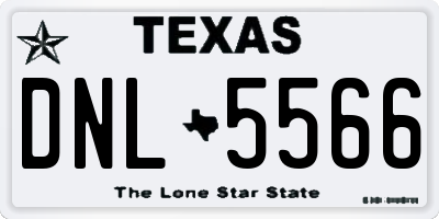 TX license plate DNL5566