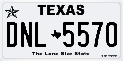 TX license plate DNL5570