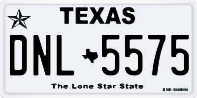 TX license plate DNL5575