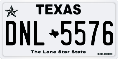 TX license plate DNL5576