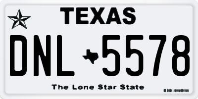 TX license plate DNL5578