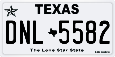 TX license plate DNL5582
