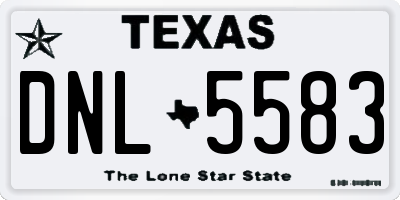 TX license plate DNL5583