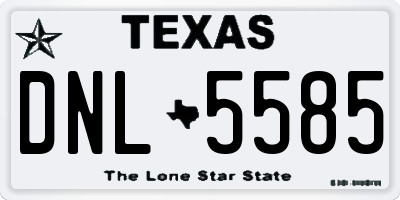 TX license plate DNL5585