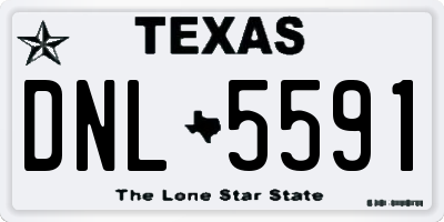 TX license plate DNL5591
