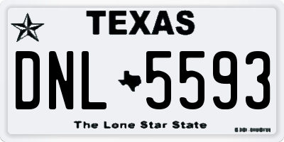 TX license plate DNL5593