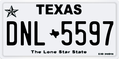 TX license plate DNL5597