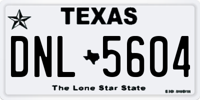 TX license plate DNL5604