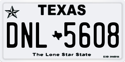 TX license plate DNL5608