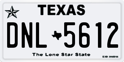TX license plate DNL5612