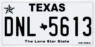 TX license plate DNL5613
