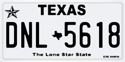 TX license plate DNL5618