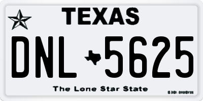 TX license plate DNL5625