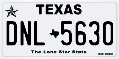 TX license plate DNL5630