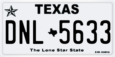 TX license plate DNL5633