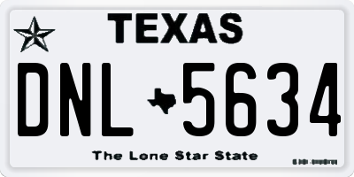 TX license plate DNL5634