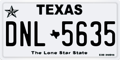 TX license plate DNL5635