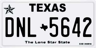 TX license plate DNL5642
