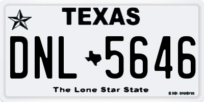 TX license plate DNL5646