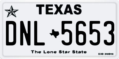 TX license plate DNL5653