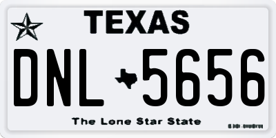 TX license plate DNL5656